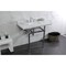 Kingston Brass 36 Carrara Marble Console Sink with Brass Legs, Marble WhitePolished Chrome LMS3630MBSQ1 - alternate 3